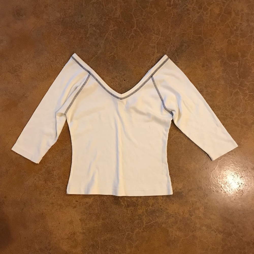 Moda International double v-neck tee